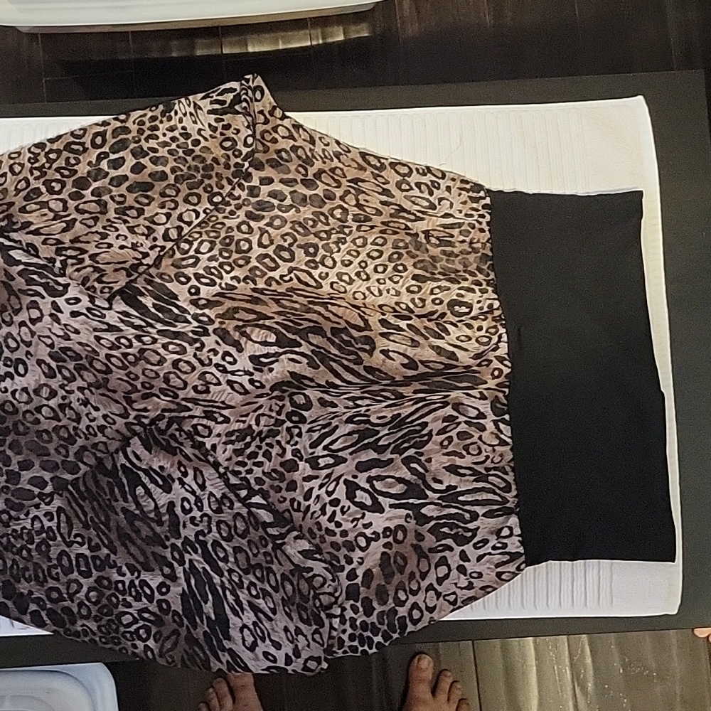 Womens see through leopard print blouse